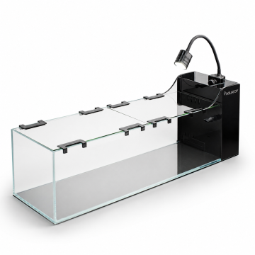 Aquatop AquaFin 8-Gallon Desktop Aquarium Kit — Curved Glass, Hidden Filtration, LED Light
